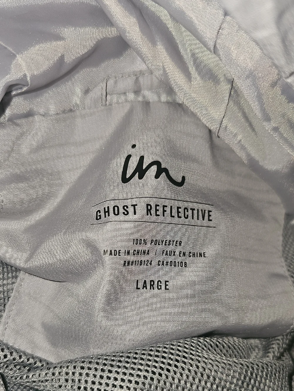 Imperial Motion Fleet Ghost Reflective Jacket Alloy Half Zip Pullover Large New